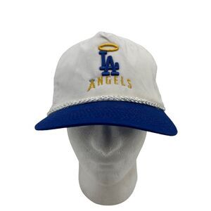 LA Angels Kobe & Nipsey Tribute Hat Mens Snapback White Blue Cotton